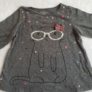 First Impressions Long Sleeve Cat Shirt for Girls